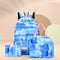 #A 3pcs Tie Dye Backpack Student Schoolbag Laptop Bookbag Insulated Lunch Box Se