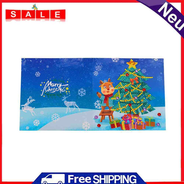 Blessing Christmas Card DIY Special Shape Glitter Diamond Greeting Cards Gift