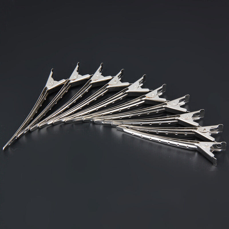 10pcs Hair Clips Hair Stainless Steel Hairdressing Sectioning Clips Clamp