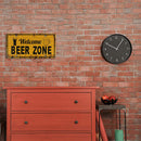 Welcome Beer Zone License Plate Metal Tin Sign Plaque for Bar Pub Club Cafe