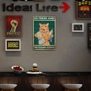 Brush Teeth Cat Metal Plate Tin Sign Plaque Poster for Bar Club Cafe (A)
