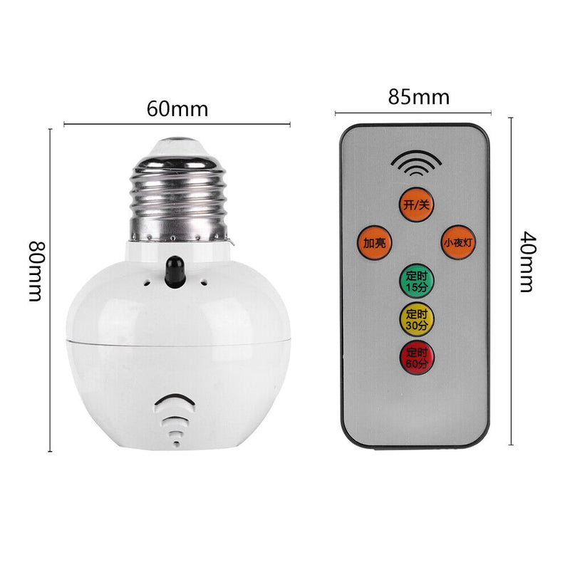 E27 Wireless Remote Control Light Holder Switch Socket for LED Bulbs (A) Newly