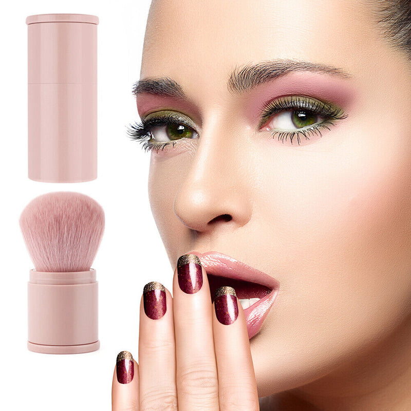 1pcs Makeup Brushes Retractable Powder Foundation Face Loose Brush (Pink) Newly