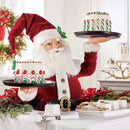 Christmas Treats Holder - Candy Service Plate & Xmas Snowman Statue Figurin