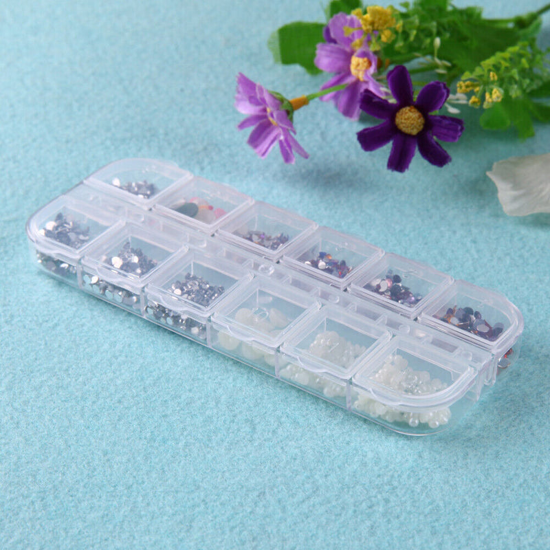 12 Grids Diamond Painting Box Embroidery Rhinestone Beads Storage Organizer