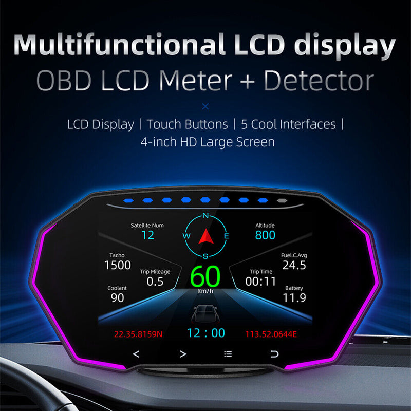 Auto Hud Display OBD Head Up Display Car Touch Screen LCD Driving Computer Newly