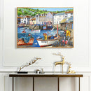 Full Embroidery 11CT Cross Stitch Stamped Kits Seaside Town DIY Decorative Craft