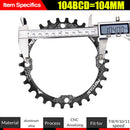 MOTSUV 104BCD Bicycle Chainring 30T MTB Bike Chain Wheel Crank Part (Black)