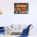 11CT Full Cross Stitch Cats on Bookshelf DIY Printed Wall Art Crafts Home Decor