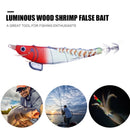 Luminous Wood Shrimp Fishing Lures 12cm 14.3g Artificial Bait (Red White)