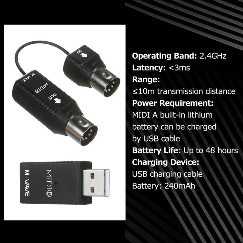 Wins System MIDI to USB MIDI Controller Wireless Adapter Transmission Cable