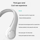 Air Cooling Hanging Neck Fan Leafless Sport Travel Personal Fans (White)