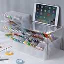 Oblique Pen Holder Desktop Storage Box Makeup Brush Organizer (White L)