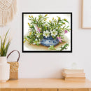Full Embroidery Stamped DIY Fresh Lily Flower 11CT Needlework Sets Home Decor