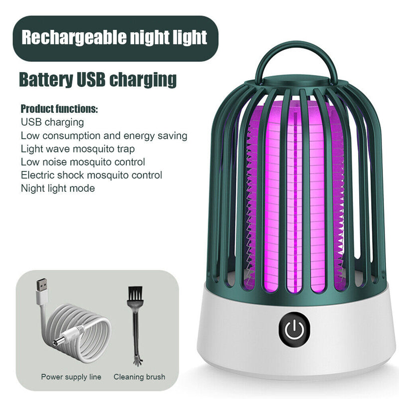 Electric Mosquito Killer USB Charging Bug Zapper Insect Fly Trap (Green) Newly