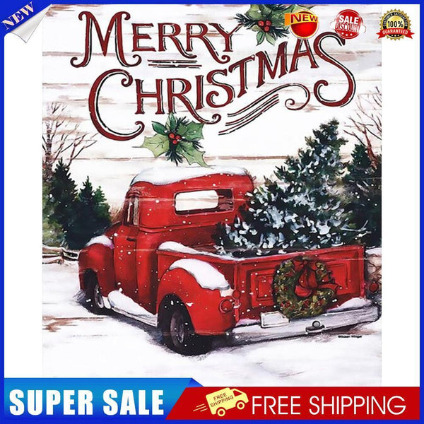 Christmas Car Drawing Frameless DIY Oil Paint by Numbers Canvas Home Decor