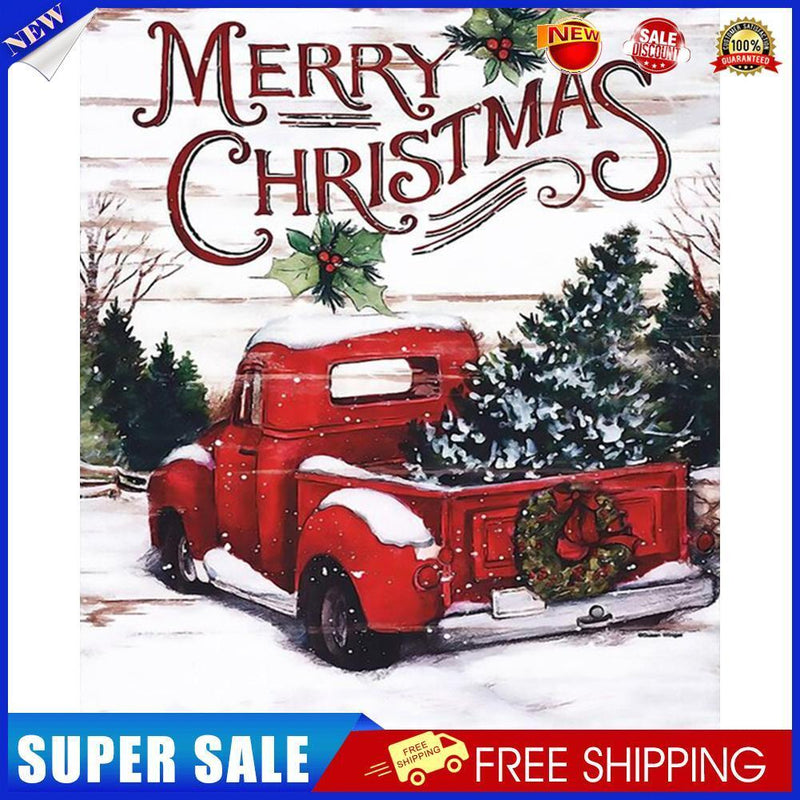 Christmas Car Drawing Frameless DIY Oil Paint by Numbers Canvas Home Decor