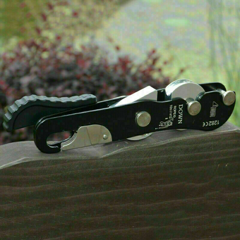 Stop Descender Self-Braking Climb Rescue Rappel Belay D3 L6N7 For 10-12mm D U8A3
