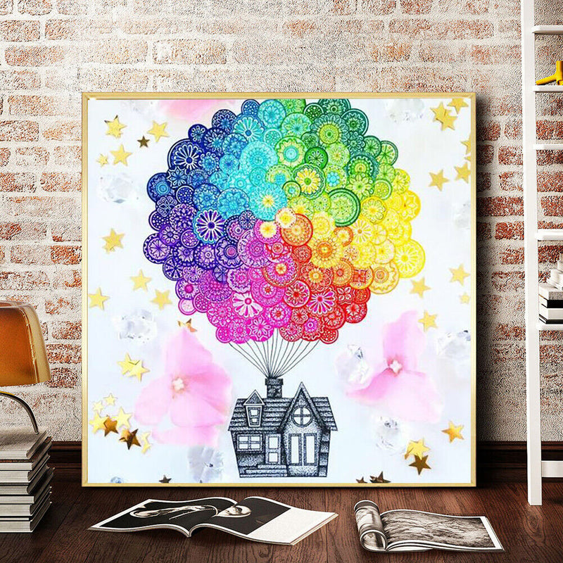 Full Round Diamond Painting Dream of Flying House Rhinestone Mosaic Home Decor