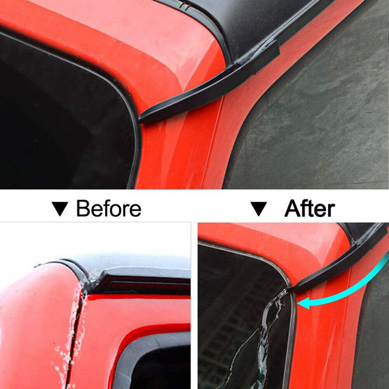 1 Pair Drip Rail Extension Hardtop Rain Diverter for Jeep Wrangler JL 18-21