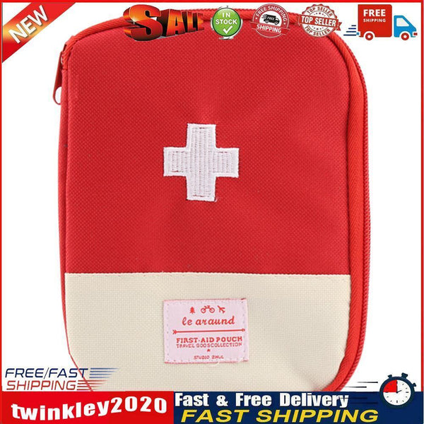 Portable First Aid Emergency Medicine Storage Kit Bag Pill Organizer (Red) Newly