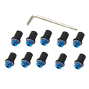 10pcs 5mm/0.20in Motorcycle Windscreen Windshield Bolt Screw Kit (Blue) Newly