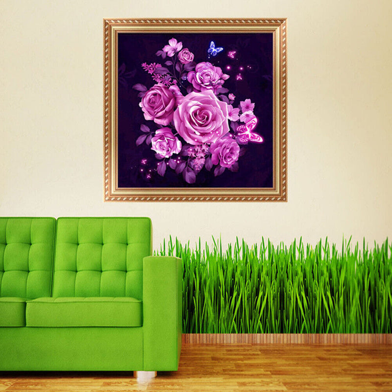 Pink 5D DIY Flower Diamond Painting Embroidery Cross Stitch Home Decor Gift