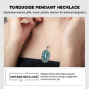 Retro Turquoises Women Necklace West Ethnic Jewelry Statement Drop Pendants