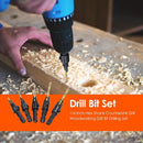 1/4 inch Hex Shank Countersink Drill Woodworking Bit Drilling Set (5pcs)