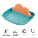 Silicone Utensil Rest with Drip Pad Cloud Rack with Pot Lid Holder (Orange)