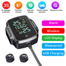 Motorcycle Tire Pressure Monitoring Alarm System TPMS with QC 3.0 USB Charger
