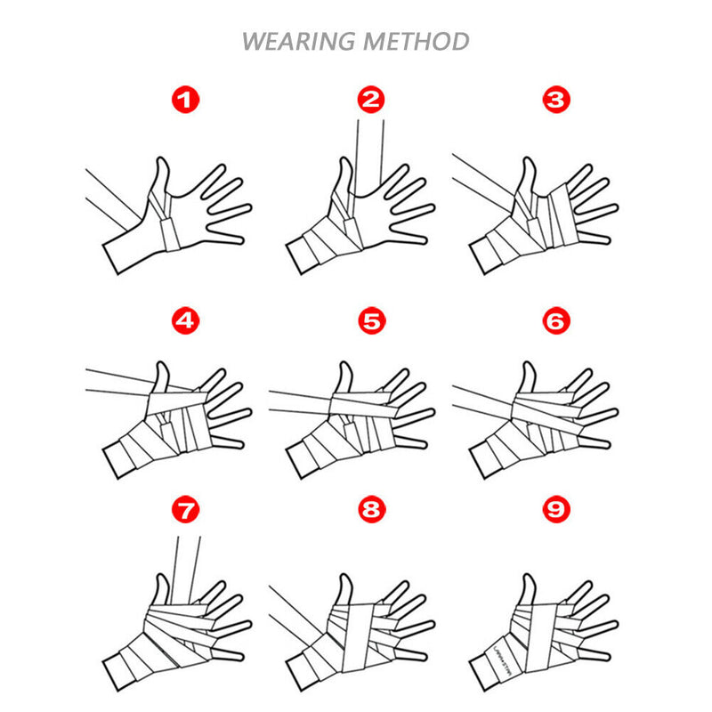 2 Roll Muay Thai Sanda Kick Boxing Training Hand Wraps Gloves (4.5 meter) Newly