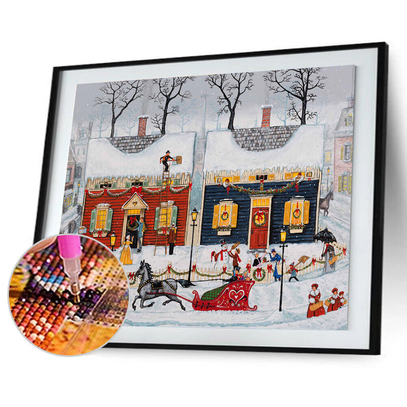 5D DIY Diamond Painting Street Full Drill Rhinestone Mosaic Art Picture for Home