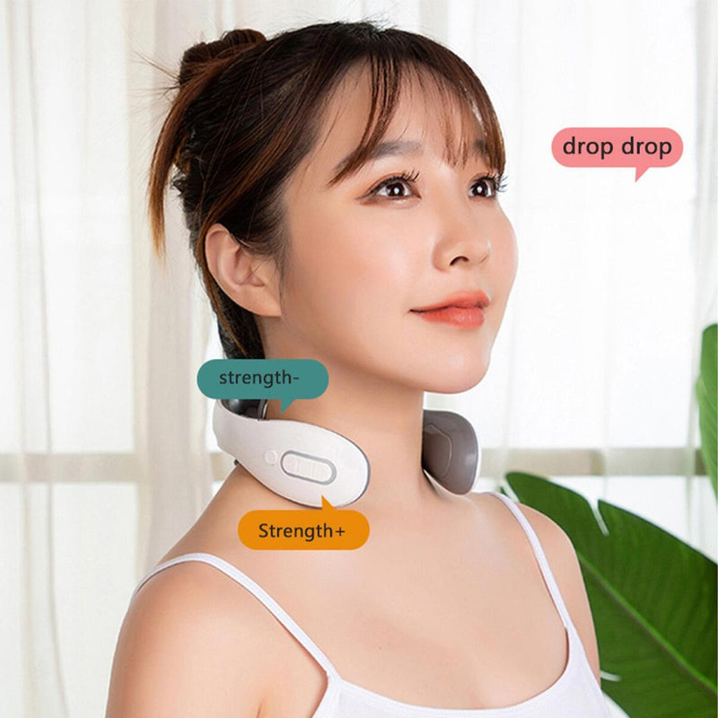 Electric Cervical Neck Massager Heated Relax Body Shoulder Musle Relief Pain~