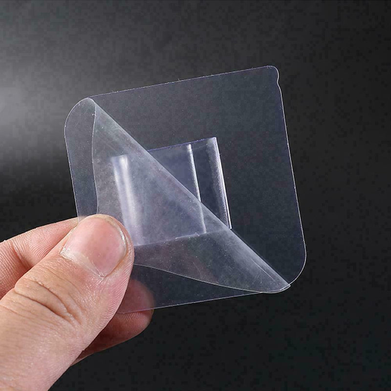 1*Double-Side Self-Adhesive Wall Mounted Hook Punch 7*7cm Hanger J3U7 UK G5G0