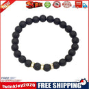 Fashion Unisex Women Men Rhinestone Charm Matte Bead Bangle Strand Bracelet