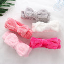 Turban Head Wraps Coral Fleece Women Bow Hair Band Makeup Headbands Wash Face