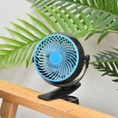 Clip on Mini Desk Fan Portable Rechargeable USB Powered Personal Cooling