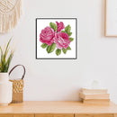 Counted Pink Rose Partial Embroidery 14CT DIY Cross Stitch Art Canvas Kit
