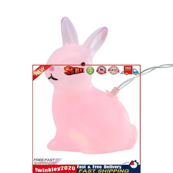 Easter Bunny String Lights 5 ft 10LED Rabbit Shaped Fairy Light (Colorful) Newly