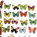 50pcs Wooden Butterfly Sewing Buttons Knitting Clothes Decor (28x20x2.5mm) Newly