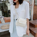 Daisy Women Shoulder Bag Female Flower Embroidery Pleated Belt Messenger Pouch
