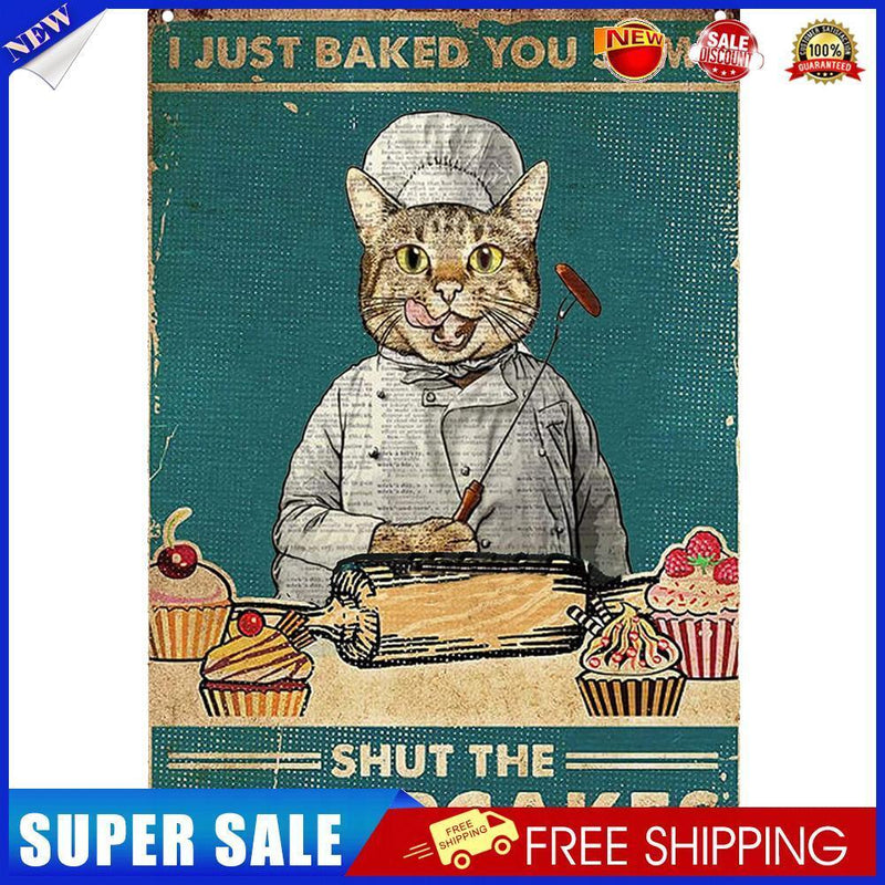 Retro Cat Metal Plate Poster Painting Bar Pub Decor Tin Plaques Wall Signs