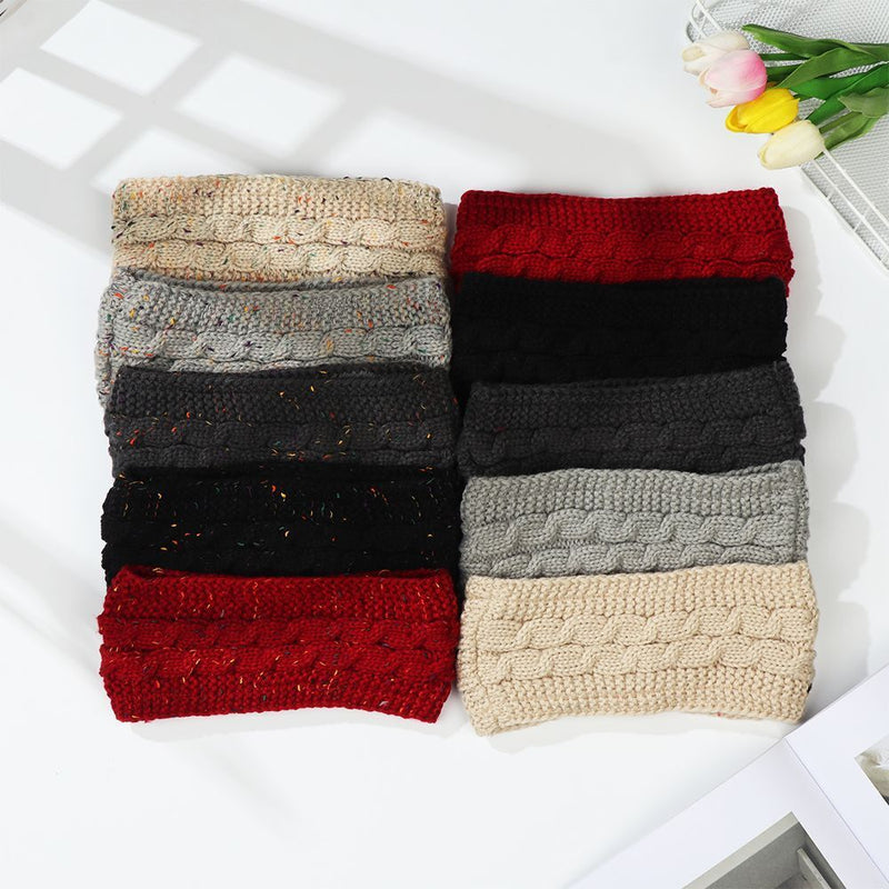 Woolen Headwraps Women Girl Ear Warmer Headwear Knitting Headband Hair Band