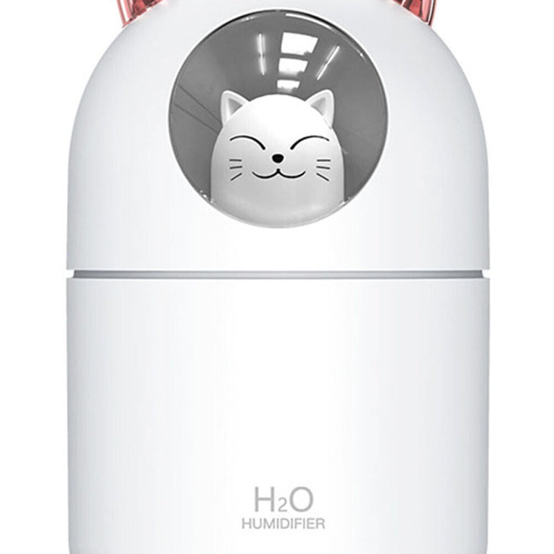 Air Humidifier Cute Cat Small Aroma Diffuser with Night Light Home Cool Mist