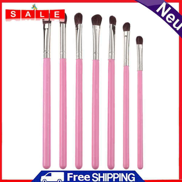 7pcs Soft Hair Wood Handle Eyesshadow Brush Cosmetics Makeup Brushes Set (C)