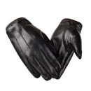 Gothic Punk Warm Touch Screen Gloves PU Leather Gloves Thicken Fleece Guantes