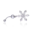 Snowflake Rhinestone Diamante Dangle Navel Belly Button Ring Jewelry Cute