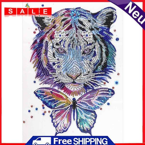 5D DIY Special Shaped Diamond Painting Tiger Butterfly Embroidery Kits Wall Art