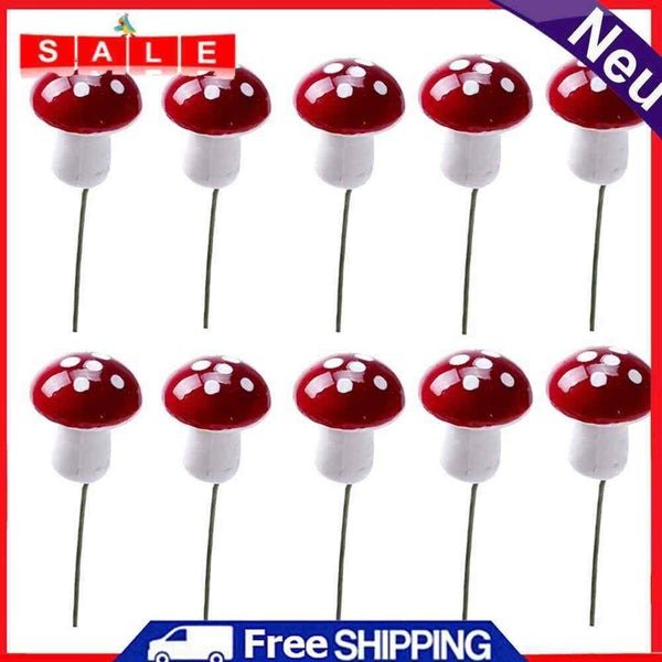 10pcs/bag Mini Foam Mushrooms Micro Landscape Potted Ornaments Simulation Plants